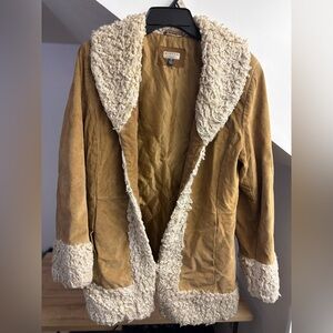 Giacca Brown Teddy Jacket with Cream Accents